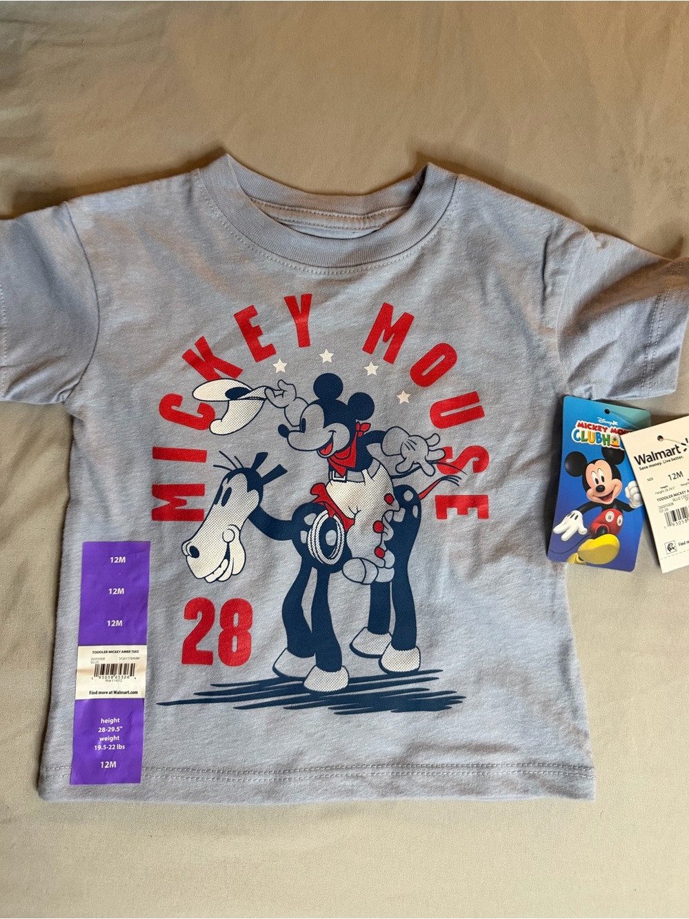 Disney Mickey Mouse Clubhouse Toddler Baby T-shirt patriotic BNWT size 12m